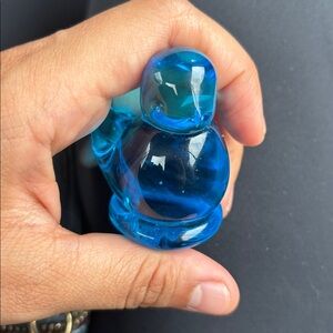 Vintage Blue Glass Bird Figurine